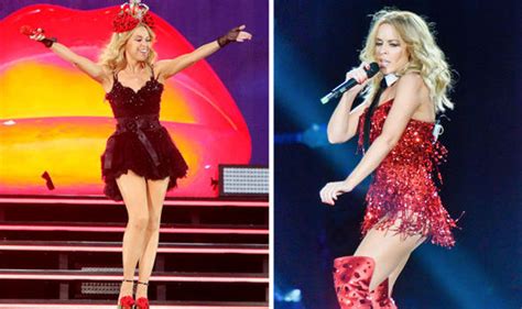Kylie Minogue Thrills Hyde Park Crowd She Flashes The Flesh In Two Racy Outfits Celebrity News