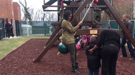 Obamas Visit Swing Set They Donated To Dc Shelter