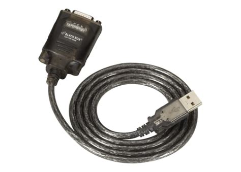 Black Box 6ft Usb To Rs232 Serial Adapter Cable Usb A To Db9m Ftdi