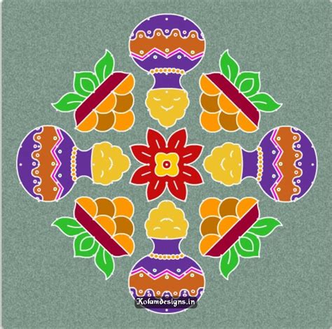 On this day, the sun god is honoured. PONGAL KOLAM DESIGNS | SIMPLE PONGAL KOLAM - happy ...