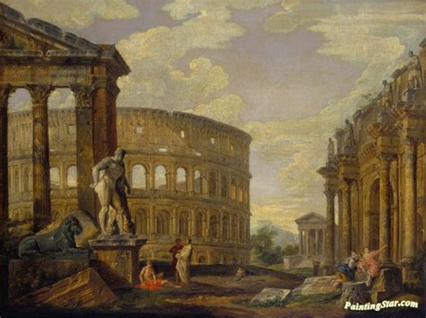 Ancient Roman Ruins Artwork By Giovanni Paolo Pannini Oil Painting