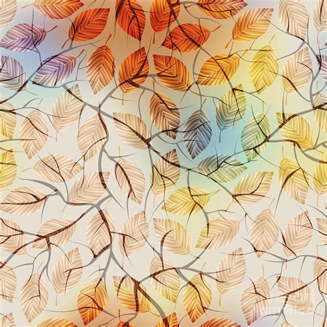 Seamless Background Pattern Autumn Digital Art By Tatiana Kasyanova