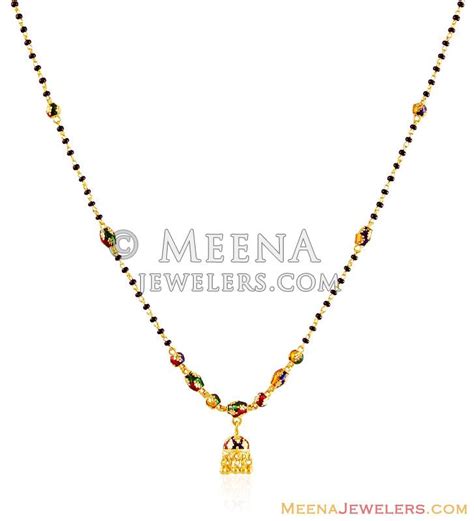 Gold Meenakari Indian Mangalsutra Chms16349 22k Gold Indian
