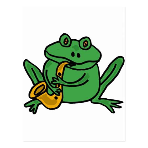Xx Funny Frog Playing Saxophone Postcard