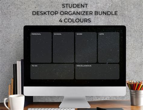 Student Desktop Wallpaper Organizer Student Minimalist Etsy