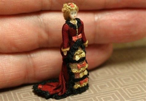 1 48 quarter scale cloth and wood lady doll silk gown handmade ooak 1 4 scale lady doll tiny