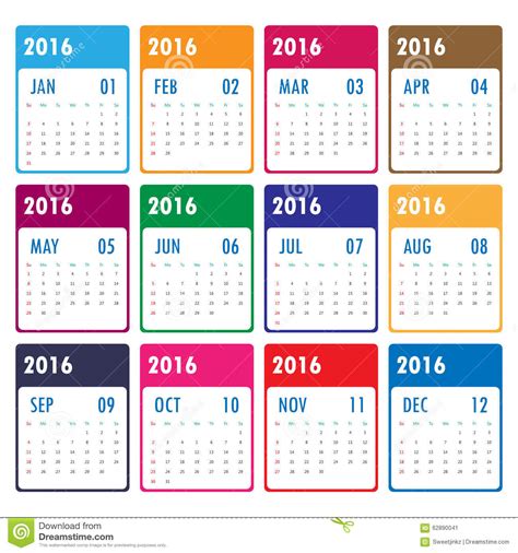 Modern Calendar Template Vector Illustration Stock Illustrations