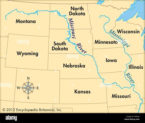 Missouri River Maps Cartography Geography Hi Res Stock Photography And