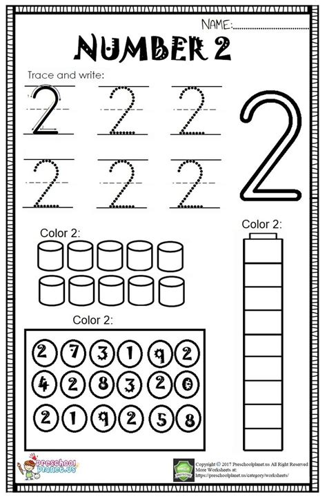 Number Worksheets For 2 Year Olds