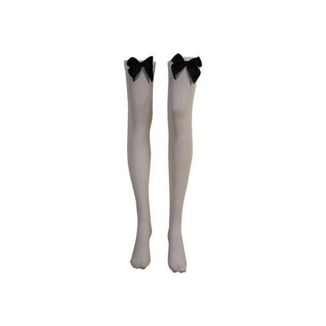 white hold up stockings withblack bow €3 33 liked on polyvore featuring intimates hosiery
