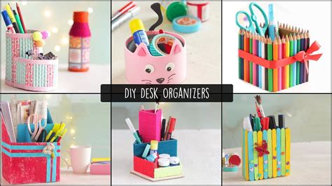 6 Easy Diy Desk Organizers Cardboard Organizers Youtube