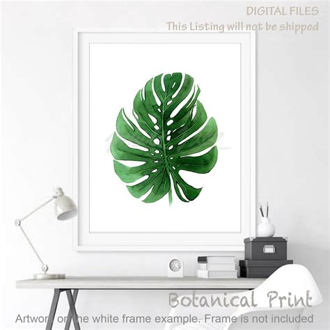 Tropical gardens are no longer exclusive to tropical areas. Monstera Leaf Print Greenery Tropical Plants Wall Decor ...