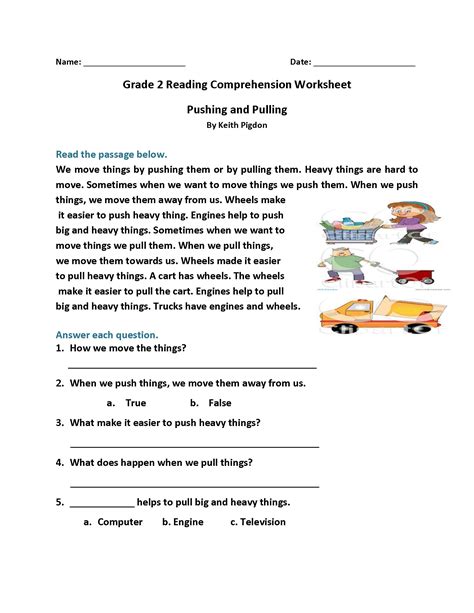 2 Grade Reading Worksheet