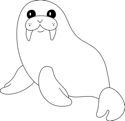Walrus Kids Coloring Page Great For Beginner Coloring Book 2468202