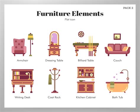 Furniture Elements Flat Pack 670132 Vector Art At Vecteezy