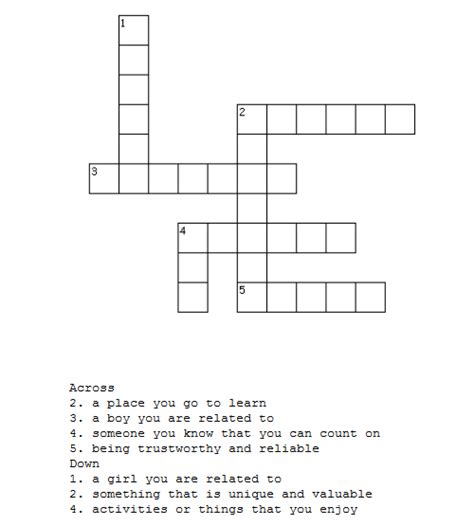 Activities For Children And Teens Create Your Own Crossword Puzzle