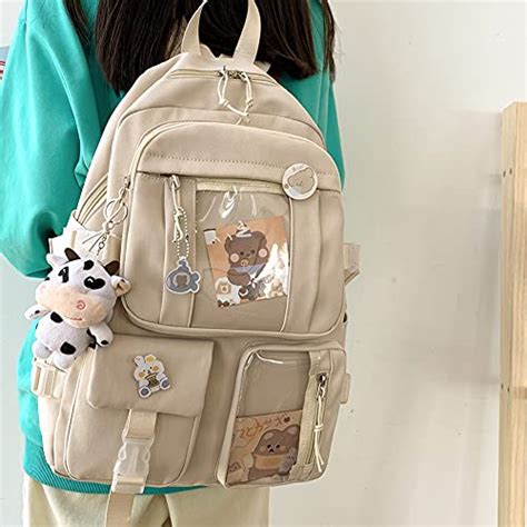 Youne Kawaii Backpack With Kawaii Pin And Cute Accessories Backpack
