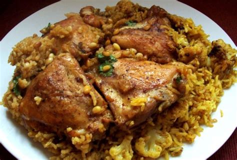 Chicken spiced with cinnamon, nutmeg and sumac is placed on lightly palestinian sumac chicken with sautéed onions (msakhan). Magluba - Up Side Down (Chicken & Rice) This is a ...