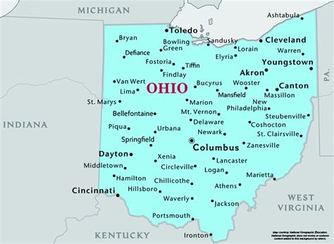 Map Of Ohio With All Cities And Towns United States Map
