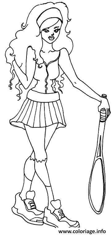 Coloriage Tennis Joueuse JeColorie Com