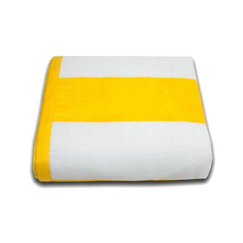 Made from 100% cotton, this piece showcases a fun striped design, so you'll be able to spot it from afar if you go in for a dip in the water. Espalma Tropical Cabana 100% Cotton Beach Towel in Yellow ...