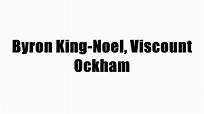 Byron King-Noel, Viscount Ockham - YouTube