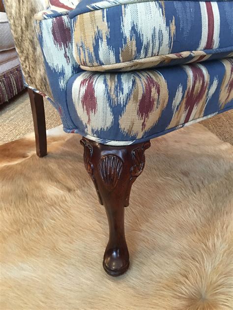 Imagine Custom Ikat Cowhide Wingback Chair Etsy