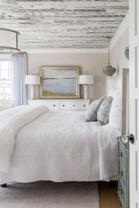 Bedroom ideas seafoam green romantic. Cottage bedroom featuring a white wingback bed with green ...