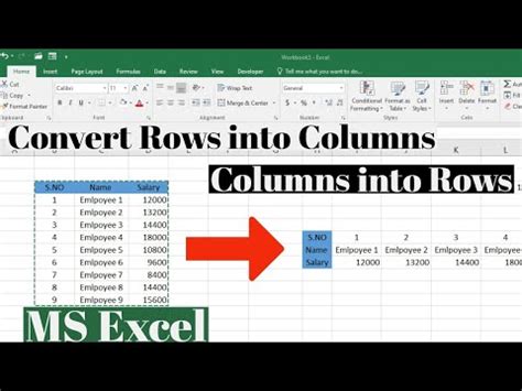How To Convert Rows Into Columns And Columns Into Rows In Ms Excel Transpose Data In Excel