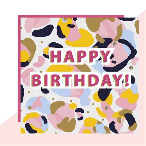 Happy Birthday Leopard Print Bold Card By Lottie Simpson Unicorn