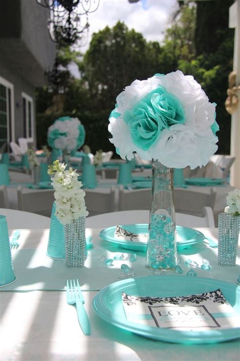 Teal Wedding Centerpieces Sweet 16 Centerpieces Sweet 16 Party