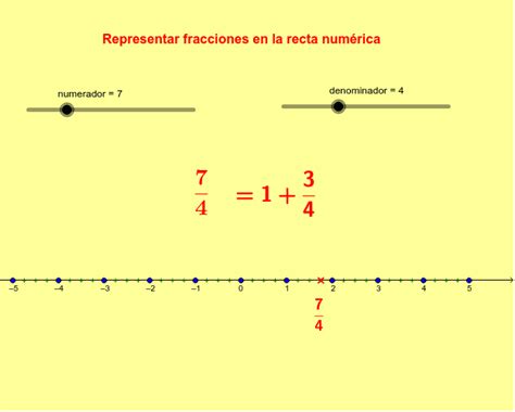 Representación De Fracciones En La Recta Numérica