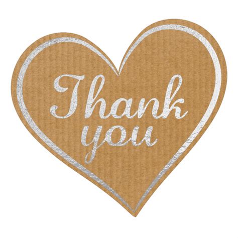 Thank You Heart Stickers Papersilver Design