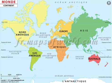 Carte Du Monde Avec Les Continents Voyages Cartes