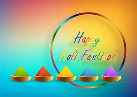 Premium Vector Happy Holi Festival Colorful Gulal With Powder Color
