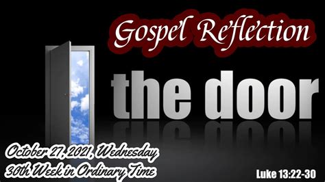 October 27 2021 Daily Gospel With Reflection YouTube