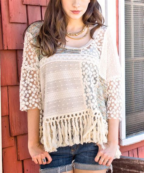 Cream All Fringed Out Top By Nick And Mo Zulily Zulilyfinds Tops