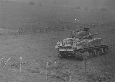 7th Armored Division M4 Sherman Tank Eisenborn Germany 1945 World War