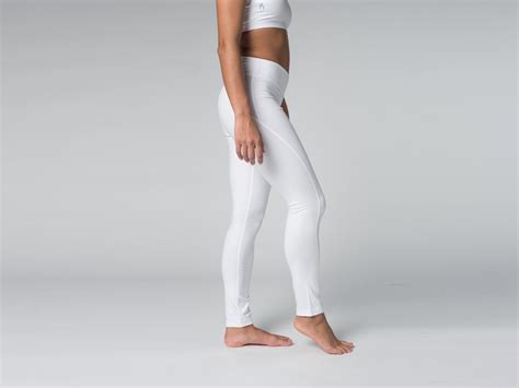 Yoga Legging Coton Bio Et Lycra Blanc Fin De Serie V Tements