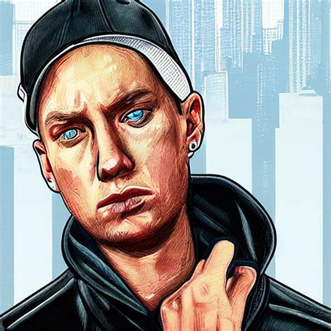 Krea Eminem In The Style Of Gta Artwork