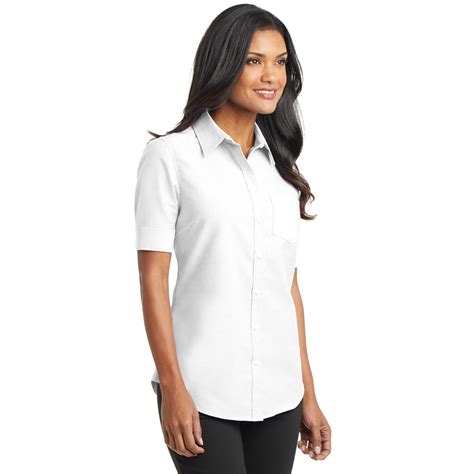 Port Authority L659 Ladies Short Sleeve Superpro Oxford Shirt White