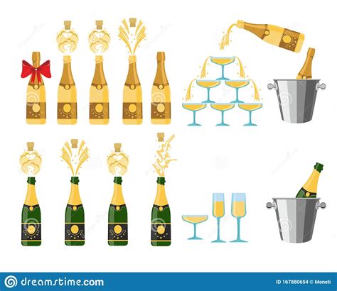 Champagnes Party Elements Champagne Bottle Explosion Nd Glasses With