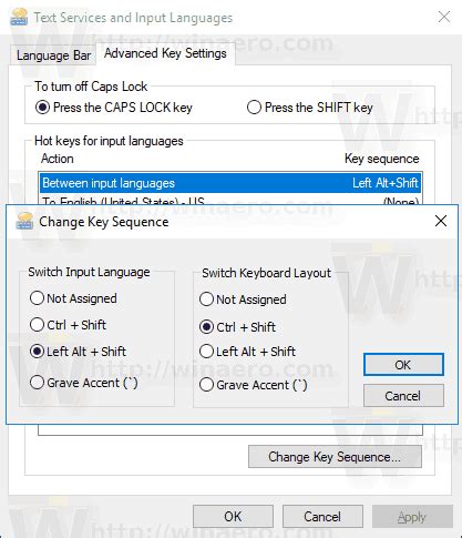 Change Hotkeys To Switch Keyboard Layout In Windows 10