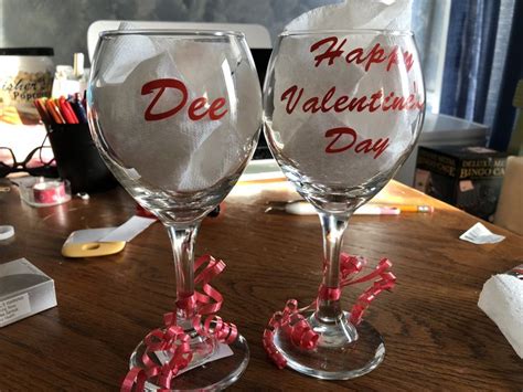 Custom Made Valentine’s Day Wine Glass Glass Wine Glass Glassware