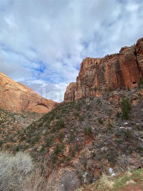 The Great Arch In Zion National Park Along Zion Park Blvd In Springdale