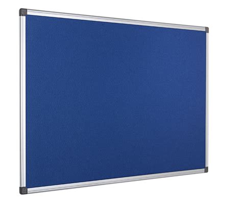 Bi Office Aluminium Trim Felt Notice Board 1200x900mm Blue Fa0543170
