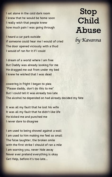However there is always a common ground: Stop Child Abuse-Kavanna | Abuse Poems