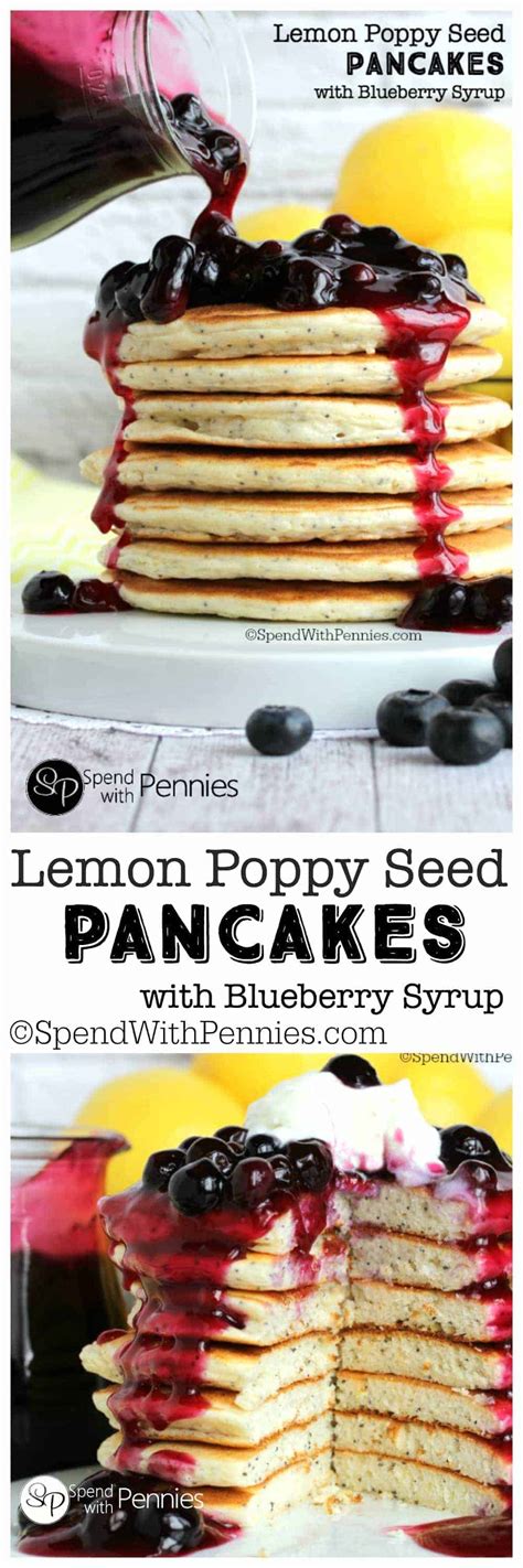 Lemon Poppy Seed Bisquick Pancakes W Blueberry Syrup