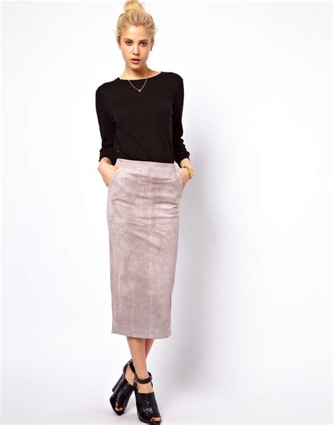 Pencil Skirt Outfit Ideas Suede Pencil Skirt Pencil Skirt Outfits