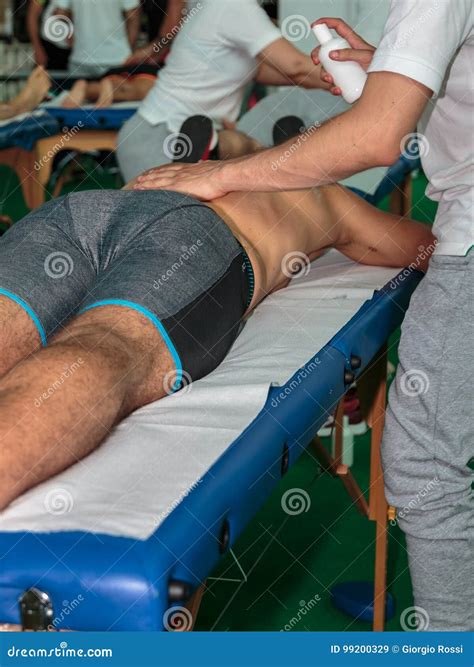 Athleteand X27 S Muscles Massage After Sport Workout Stock Image Image Of Massage Physical